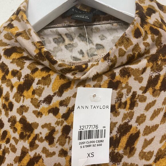 Ann Taylor Leopard Print Turtleneck Top XS - Picture 12 of 15
